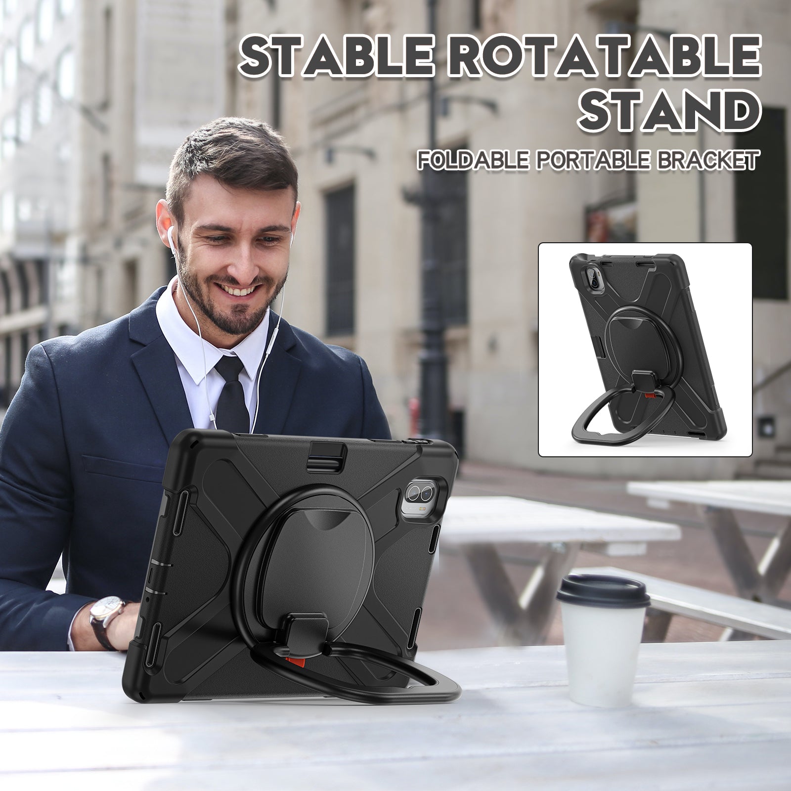 For Xiaomi Pad 5 Case Rugged Corner Protection PC+Silicone Tablet Cover with Rotating Kickstand For Xiaomi Pad 5 Case Rugged Corner Protection PC+Silicone Tablet Cover with Rotating Kickstand